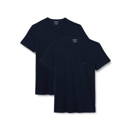 Emporio Armani 111648 CC722 Men's V-Neck T-Shirts Pack of 2 (111648cc722) - Blue (Navy/Marine 27435) Plain, size: xl