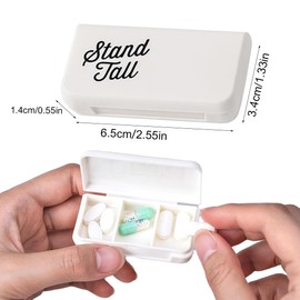 ZXUPOI 5 Stück Pillendose klein, 3 Fächer Mini Tablettenbox 1 Tage, Pillen Organizer für Unterwegs, Medikamentenbox für Vitamin, Fischöl, Medikamente