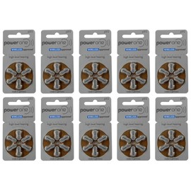 FCS Power One Hearing Aid Batteries Size 312 P312 60 Count Brown Child Resistant ...
