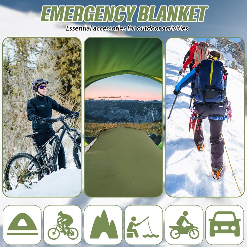 Kanayu 4 Pcs Emergency Thermal Survival Blankets 82 x 60