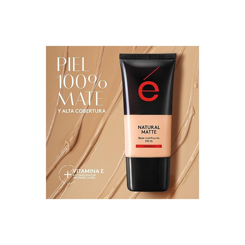 ésika - Natural Matte Base de Maquillaje de Alta Cobertura