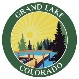 Lake Dock - Grand Lake - Colorado 3.5" Window Car Truck Sticker Decal Vacation Adventure Theme Novelty Applique