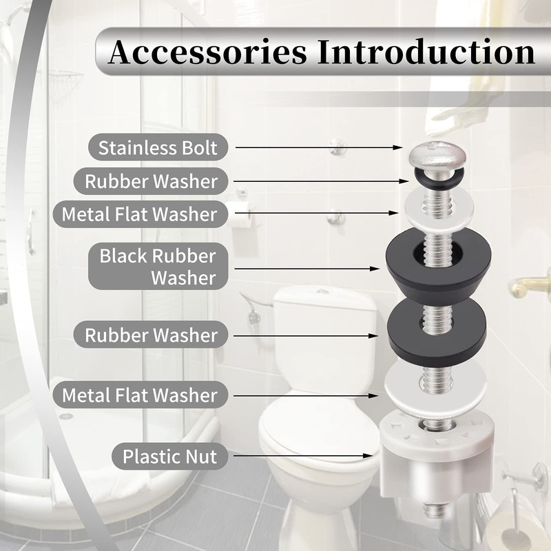 Universal Toilet Seat Hinge Bolts Kit, Heavy Duty Toilet Bolts,