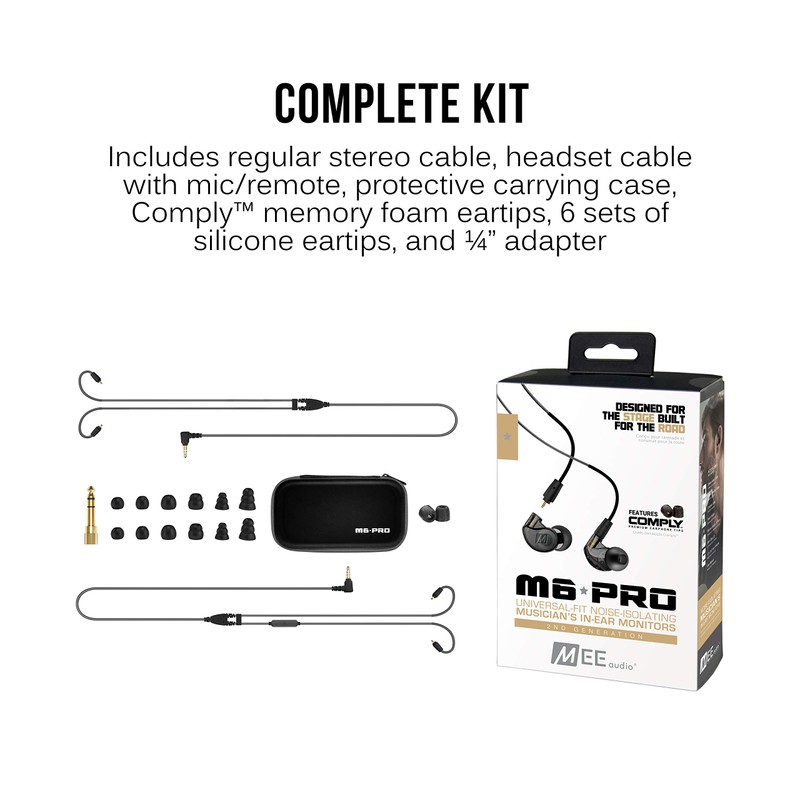 MEE audio - M6 PRO 2nd Generation Universal-Fit Noise-Isolating Musicians’