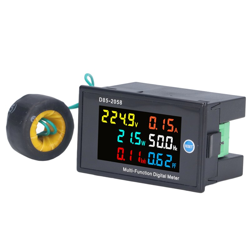 Power Monitor Single Phase LCD Digital Display Voltage Current Meter