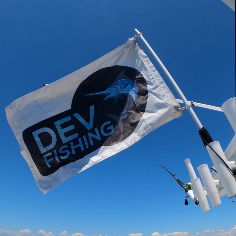 Dev Fishing 43" Removable Boat T-Top Rod Holder Flag Pole