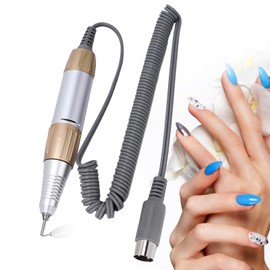 Electric Nail Drill Pen, Drill Polishing Replacement Handle Handpiece, Manicure Polishing Grinding Machine Handle Nail File Buffer for Salon and Home (gold)