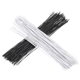 MECCANIXITY 200pcs Twist Ties 6" 0.55inch Reusable Foil Cable Closure Ties Garden Plant Ties for Tying Bread, Candy Bags, Bundle Wires, White & Black