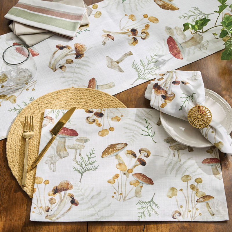 Split P Wild Mushrooms Table Runner 15" X 72"