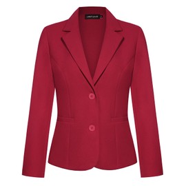 MINTLIMIT Womens Casual Blazer Jacket Long Sleeve Button Front Work Office Blazers Lapel Button Jacket (Red, Size L)