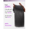 LUVME 2 Pack Real Human Hair Tape in Extensions Yaki