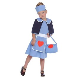 Forever Young UK Girls Traditional Blue Nurse Costume Kids Party Up 4 Piece Complete Outfit (3-4 Years)
