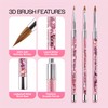 PANA 3D Kolinsky Nail Art Brush - Pink Glitter Handle,