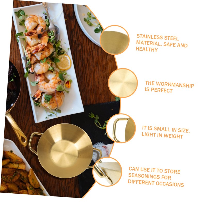 Ciieeo Stainless Steel Appetizer Dish Creative Condiment Plate for Sauces