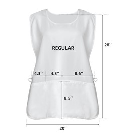 Xeoxarel Unisex White Cobbler Apron with 3 Pockets Vest, Universal Apron for Women or Men
