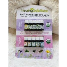 Pure Essential Healing Solutions 100% Pure Essential Oils Organic 5Blends & 5Single Note .33oz
