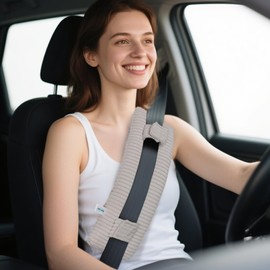 RoamReady Seat Belt Pillow Post Surgery for Mastectomy and Heart Surgery, Mastectomy Recovery Supplies, Heart Operation Recovery Support Cushion for Chest Chemo Port, Recovering Gifts(Corduroy1)