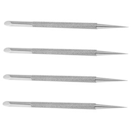 BIUDECO 4pcs Stainless Steel Cuticle Pusher Nail Cleanup Tool with Dual Ended Precision for Fingernails and Toenails Compact Portable Manicure with Sharp Durable Design for Professional