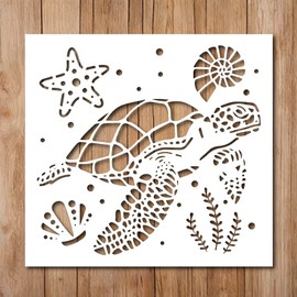 Generic Sea Turtle Stencil - Turtle Stencils for Painting on Wood, Glass, Wall, Rock, Walls, Glassware, Canvas - Turtle Stencil Template (8.5x11), white, 908893045
