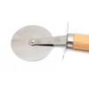 Hyper Mart Pizza Cutter Wheel with Wooden Handle, Stainless Steel,
