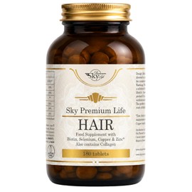 Sky Premium Life Hair Supplement with Biotin, Zinc & Selenium 180 Tablets