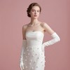 Papoopy Women White Long Gloves for for Wedding, Tea Party,