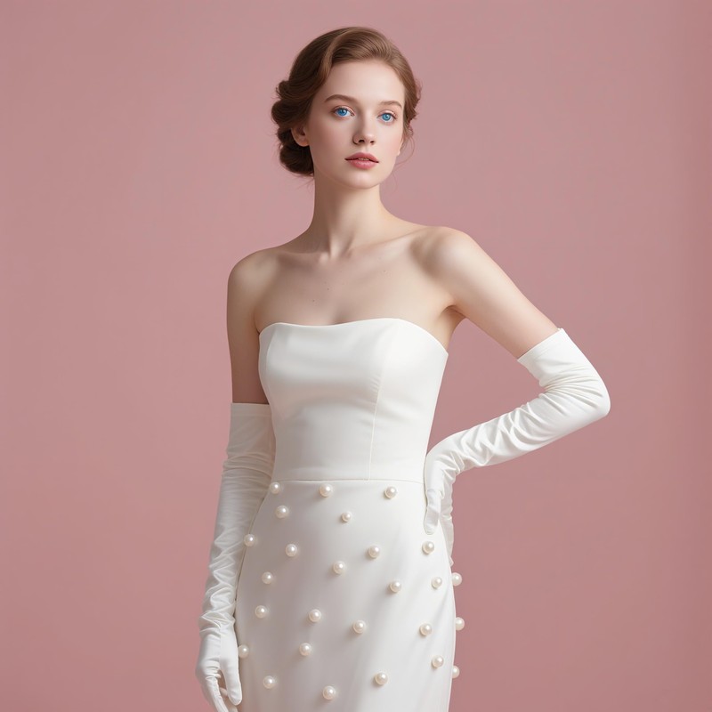 Papoopy Women White Long Gloves for for Wedding, Tea Party,