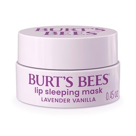 Burt's Bees Máscara para dormir de labios de vainilla y lavanda, con ácido hialurónico y humectante de escualano para hidratar los labios al instante, máscara y tratamiento nocturno, 0.45 onzas