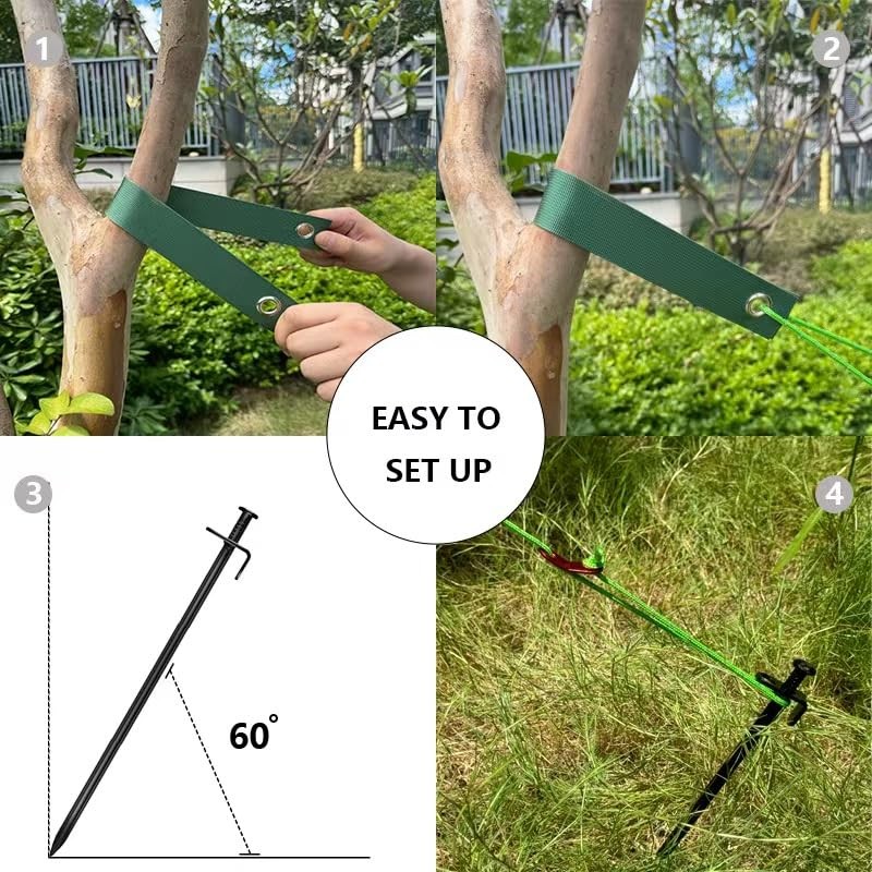 Heavy Duty Tree Stake Kit,11.8" Steel Stakes for Young Trees,