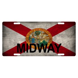 Fast Service Designs Florida State Flag License Plate Floridian Metal Sunshine State Midway