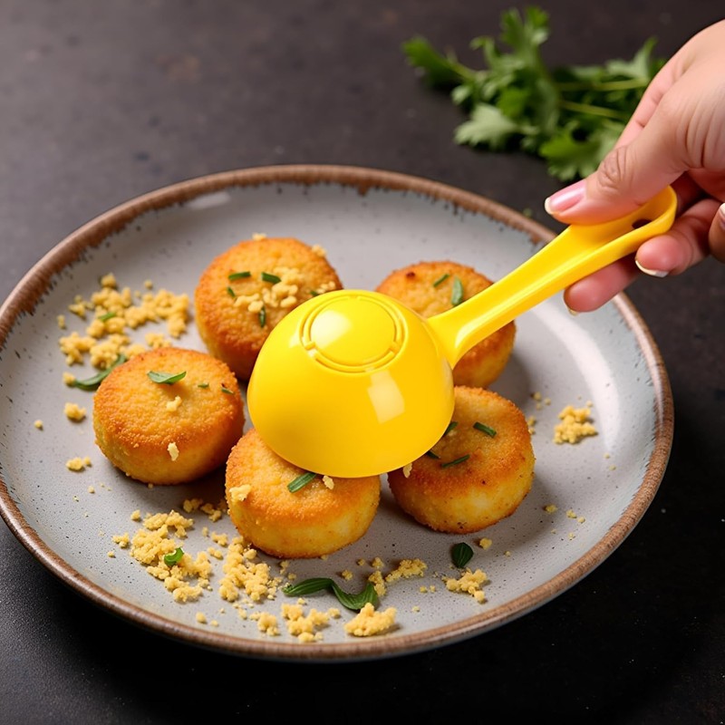 2Pcs Yellow Rice Paddle Scoop Mold for Rice Ball Making,Non-Stick