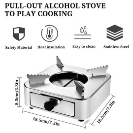 Alcohol Burner Camping, XiXiRan Portable Camping Stove, Spirit Cooker for Indoor Use, Alcohol Burner Fondue, Spirit Cooker, Camping Stove, Spirit Cooker, Alcohol Burner, Stainless Steel