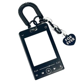 RUNRAYAY Music Player Kpop Photocard Holder, Acrylic Card Sleeves, Picture Frames, Top Loaders for Cards, 3 x 4 Inches, Photo Card Holder Keychain Kpop, Kpop Album - Black