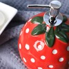 Bicuzat Large Capacity Ceramic Red Strawberry Shaped Soap Dispenser with