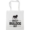Hippowarehouse Crazy Bulldog guy Tote Shopping Gym Beach Bag 42cm