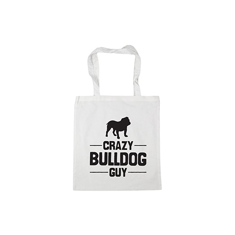 Hippowarehouse Crazy Bulldog guy Tote Shopping Gym Beach Bag 42cm