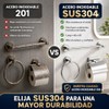 Juego de 4 Piezas Accesorios de Baño Negro Mate (Gris