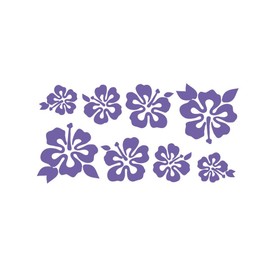 8 Hibiscus Flowers Assorted Sizes - Make Your Own Flower Lei Sticker Decal Hawaii Lavender