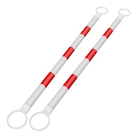 RoadHero 2 Pack 4 FT to 6.9 FT Retractable Cone Bar, Expandable Traffic Cone Bars for Parking Lots, Extendable Barricade for Road Construction, White and Red, Cone Not Included