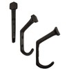 FUXXER® 3 x Heavy Rustic Solid Iron Hooks, Coat Hooks,