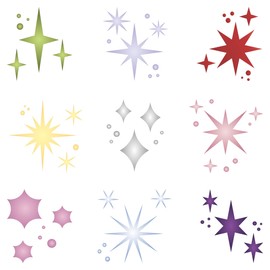 Sparkling Stars Stencil, 11.5 x 11.5 cm (S) - Shiny Sparks Glitter Twinkle Star Sparkle Stencils for Painting Template