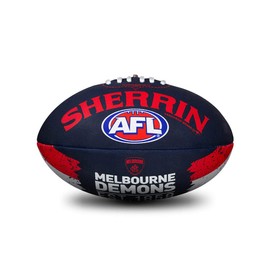 Sherrin AFL Melbourne Demons Song Football, Size 2