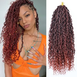 RMYHIG Extensiones De Cabello De Ganchillo Goddess Locs Para Mujeres Negras, Postizas Pre-Rizadas Con Puntas Rizadas, Long River Locs (1B/350, 45 Cm)