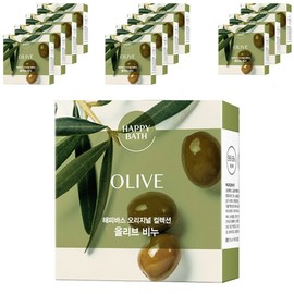 Happy Bath Original Collection Olive Soap, 90g, 12 pieces / 해피바스 오리지널 컬렉션 올리브 비누, 90g, 12개입