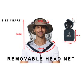 G GIEPHT 2 Pack Mosquito Head Net Mesh for Hiking & Outdoors,Bug Netting over Hat Adults Fishing,Insect Shield Protection Face Cover Mask Hood against Fly Midge Gnat
