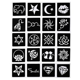 wumawu Temporary Tattoos Kit, 4Pcs Semi Permanent Tattoo Paste Cones, India Body DIY Art Painting for Women Men Kids, Summer Trend Hand Plaste with 3 Colors(1Pc Bottle,4Pcs Nozzles)20Pcs Adhesive Stencil