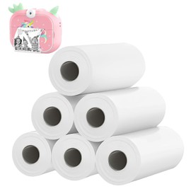 6 Rolls Kids Camera Printer Paper, Instant Printing, Thermal Paper, White Inkless Printer Paper, Printer Paper for Instant Photo Digital Cameras