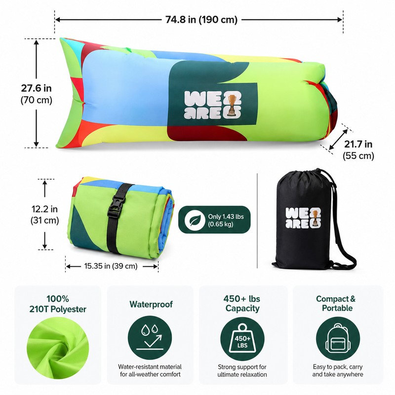 2026 Soccer Fan Inflatable Air Lounger for Outdoor Relaxation –