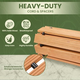 Yoopin 11.5ft Wooden Garden Pathway, Outdoor Roll Out Sycamore Straight Walkway, Weather-Resistant & Non-Slip Patio Path for Garden, Backyard, Beach, Wedding Party (Natural)