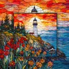 Stained Glass Lighthouse Puzzles for Adults 1000 Piece, Mosaic Beach